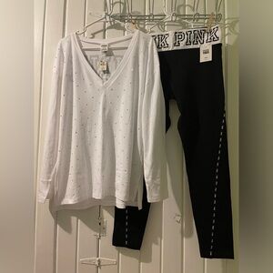 Vs pink rhinestone bling outfit-large NWT